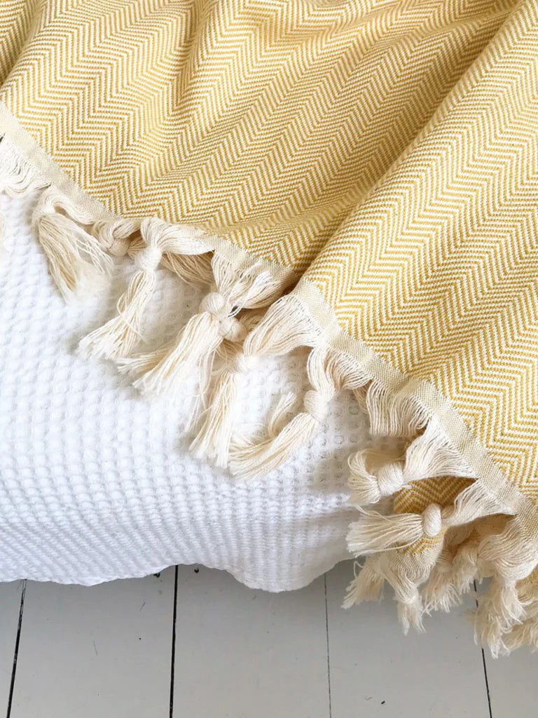 Herringbone Throw - Mustard