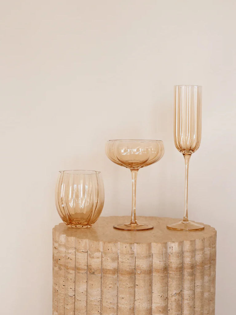 Petal Tumbler Glass - Light Amber