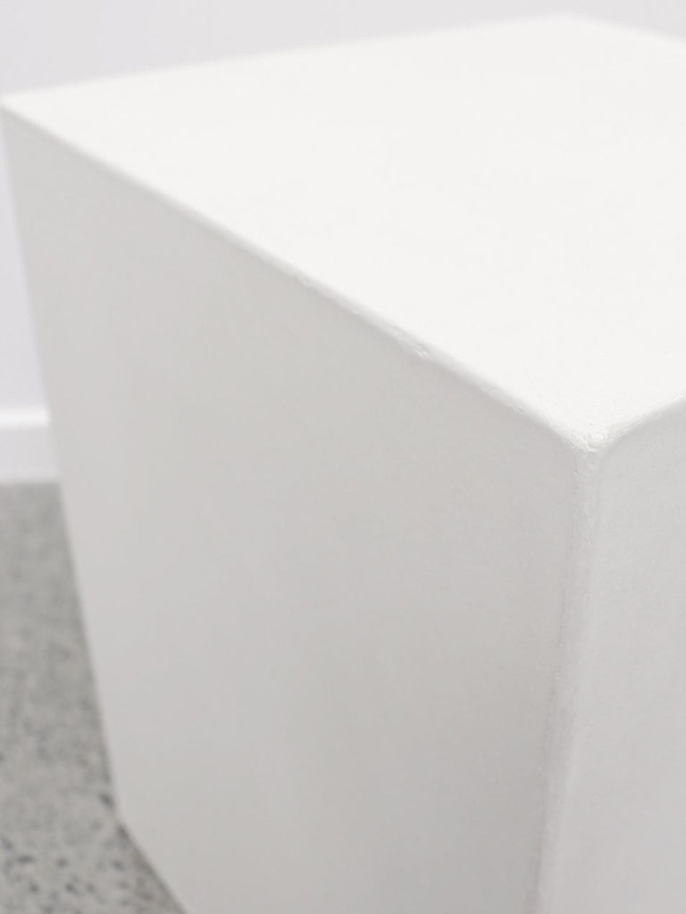 White Concrete Rectangle Side Table / Stool in White