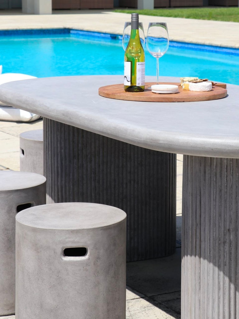 Geneva Outdoor Concrete Table in Grey