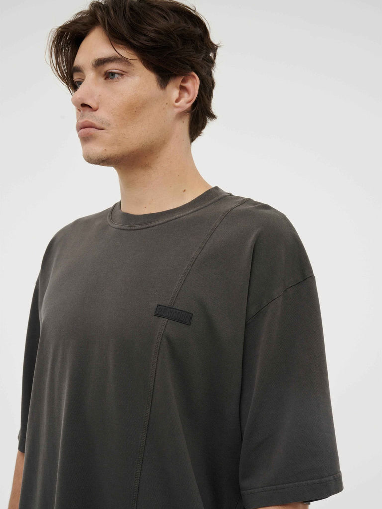 Boundary Line Tee in Washed Black