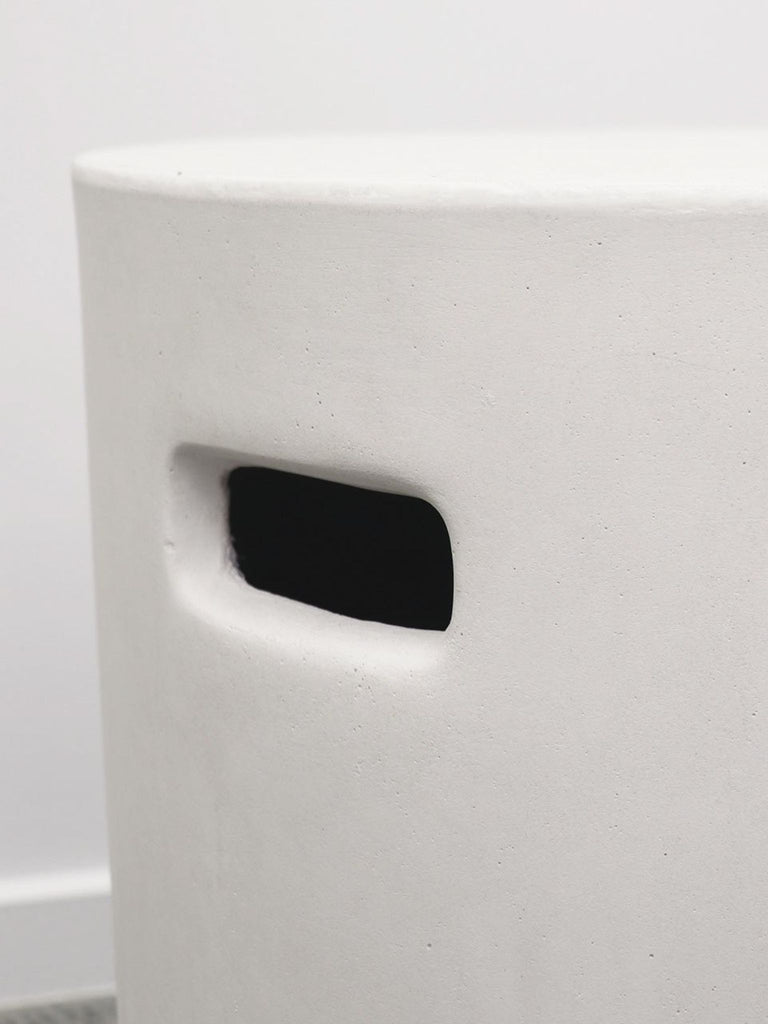 White Concrete Pipe Side Table / Stool