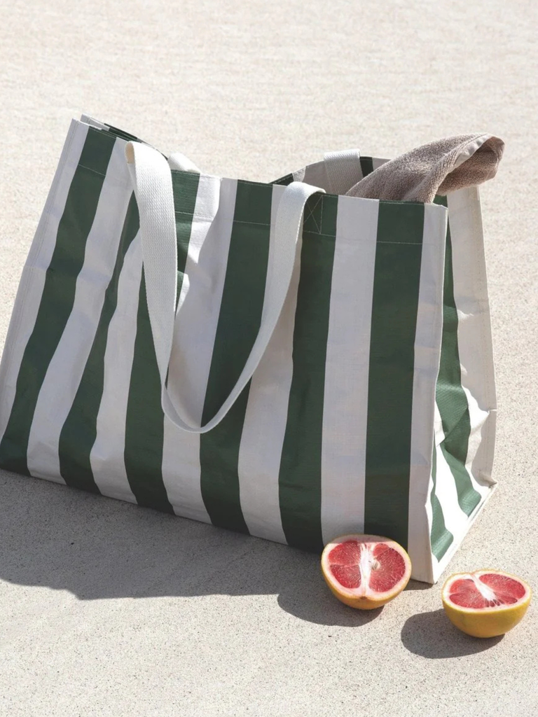 Beach Bag - Olive Stripe