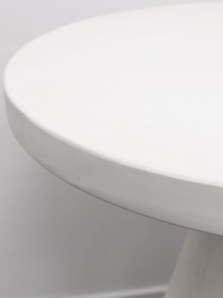 Paros  Concrete Pedestal Table in White