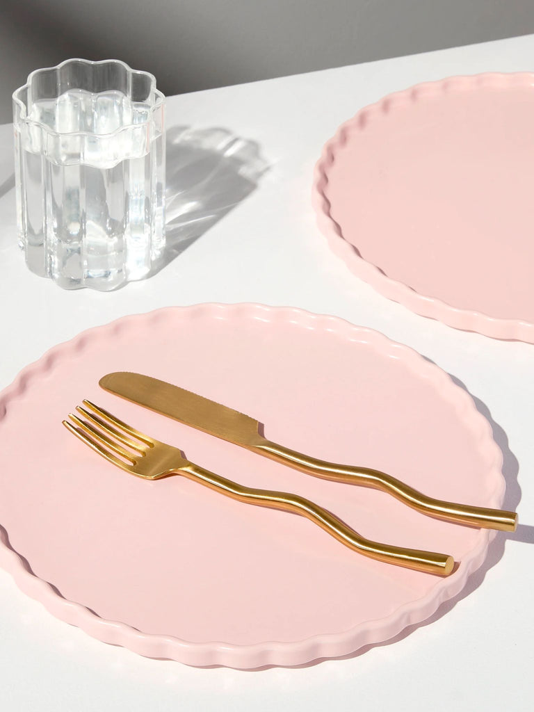 Ceramic Dinner Plates - Set of Two - Pink