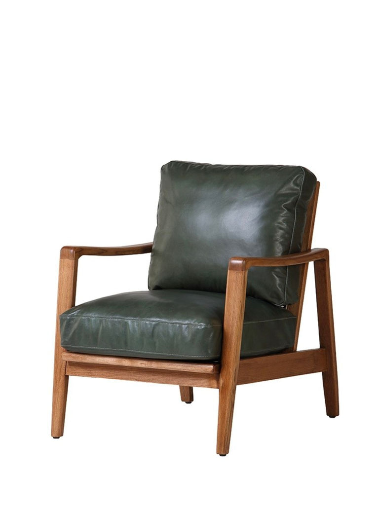 Noah Armchair in Green Leather