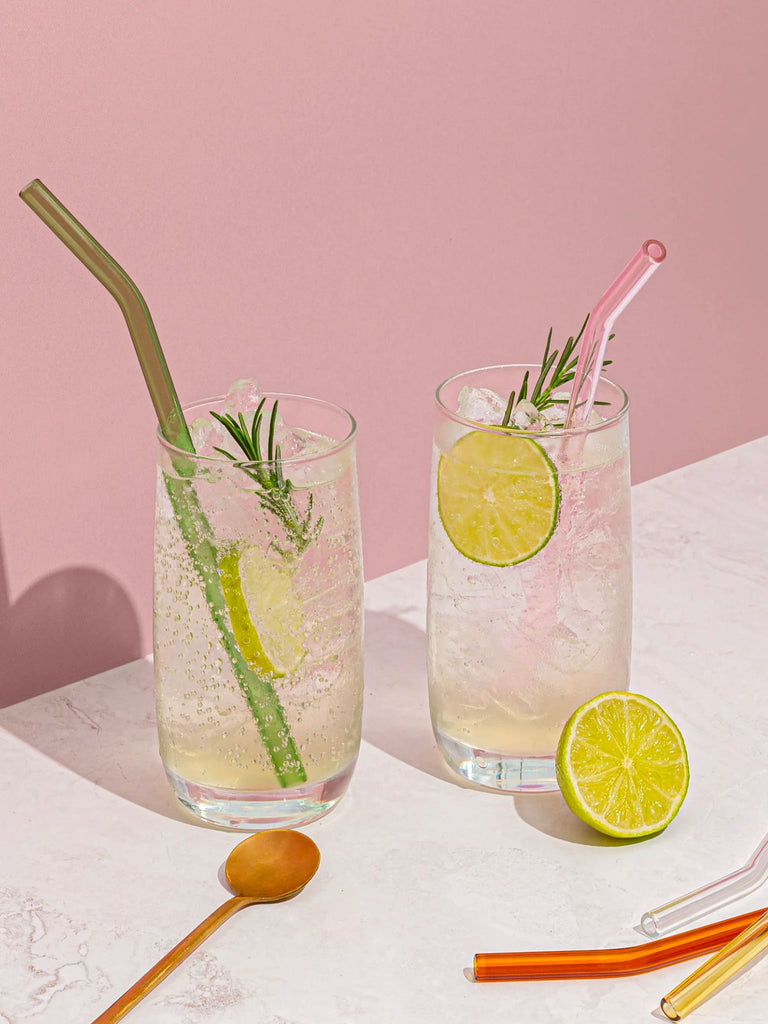 Reusable Glass Drinking Straws - Multi-colour