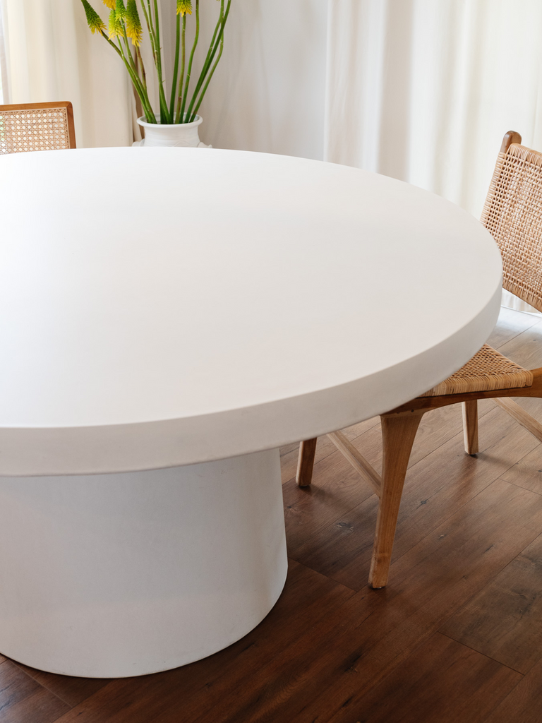 Malia Round Concrete Table White - 150cm