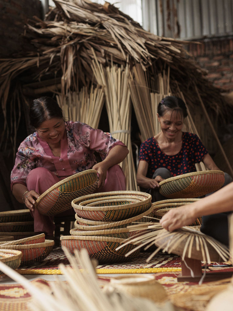 Thao Woven Basket - Blue/Multi