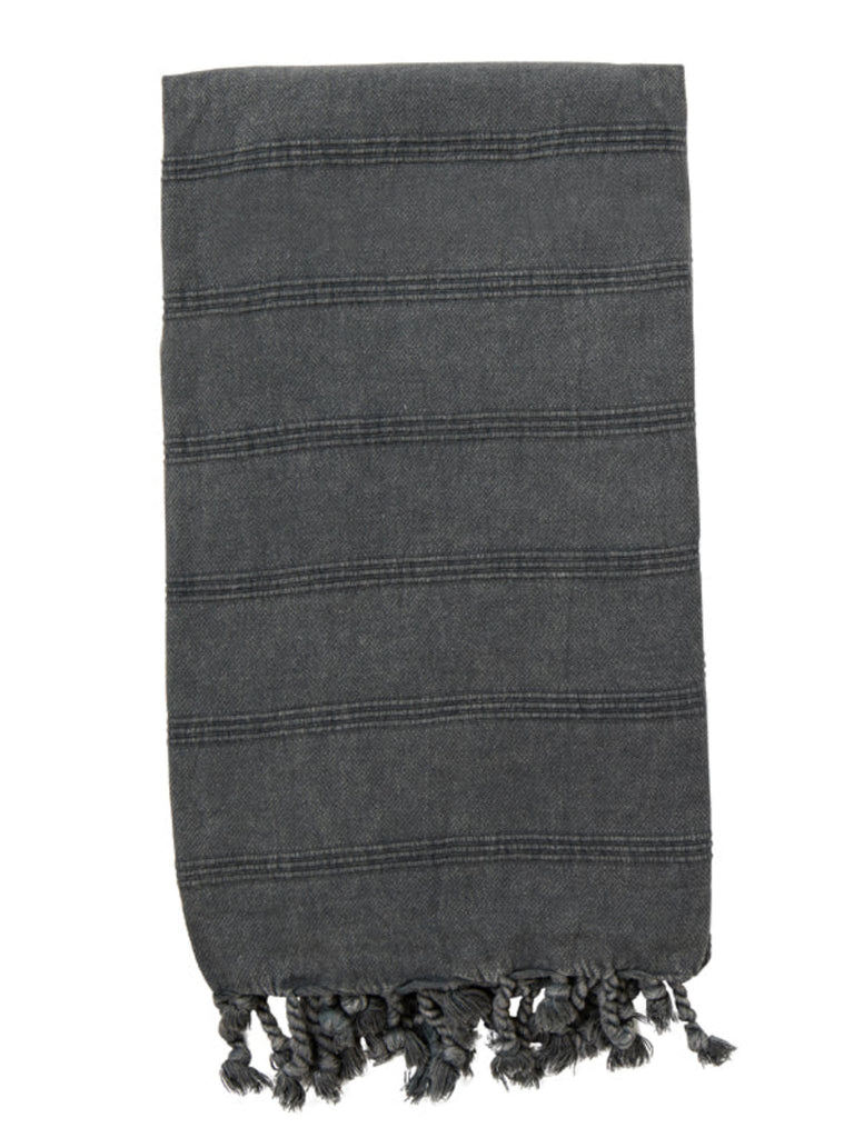 Stonewashed Turkish Towel Charcoal