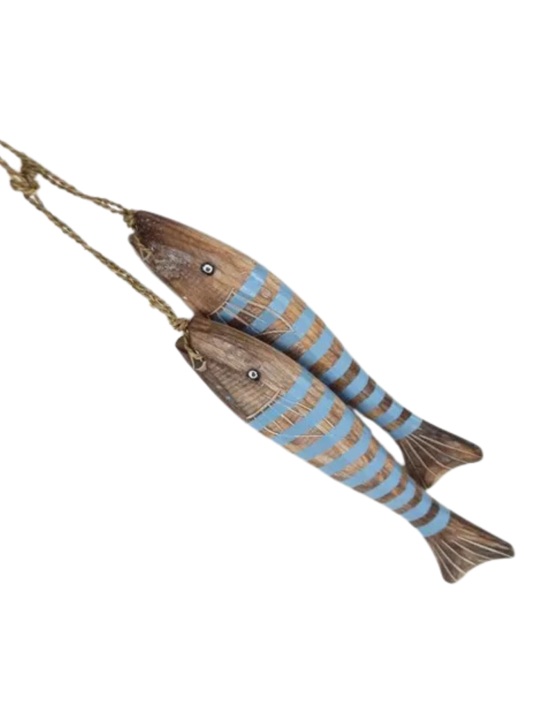 Wooden Striped Fish - 2pcs