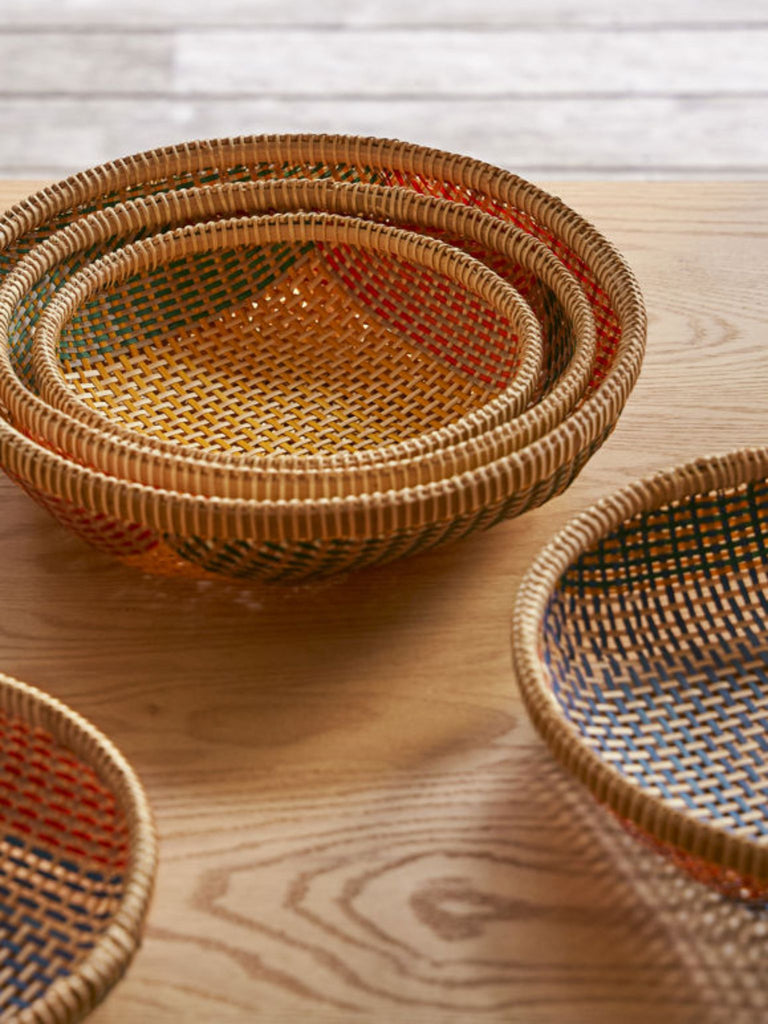 Thao Woven Basket - Yellow/Multi
