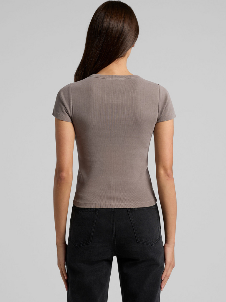 Organic Rib Tee - Faded Grey