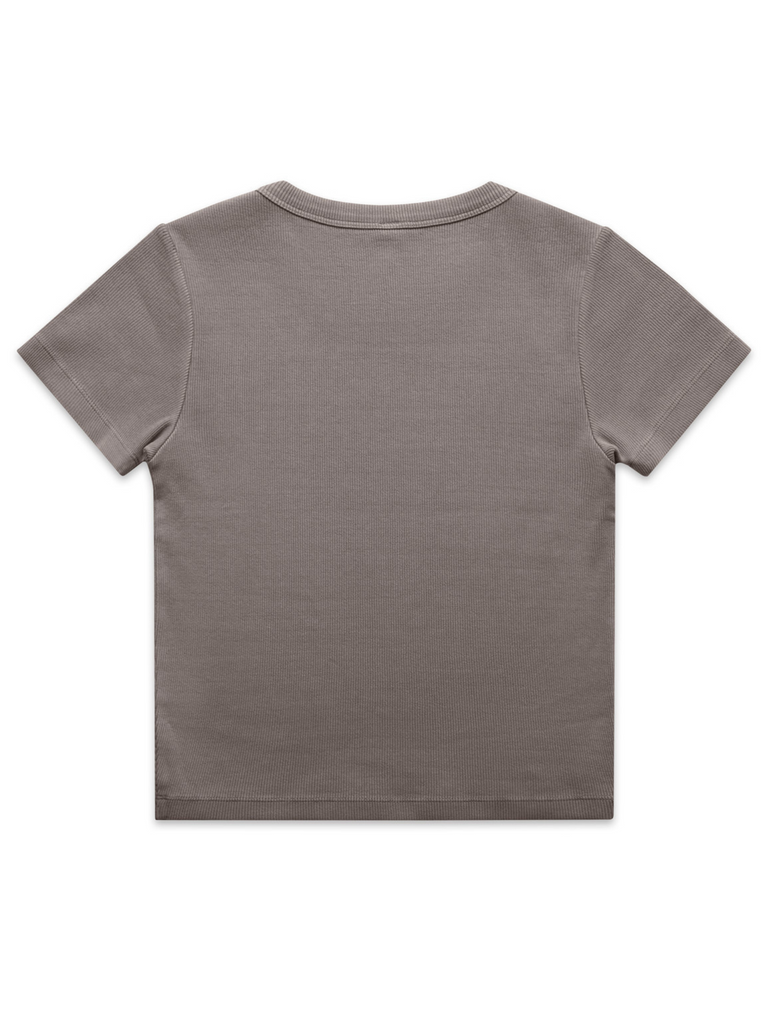 Organic Rib Tee - Faded Grey