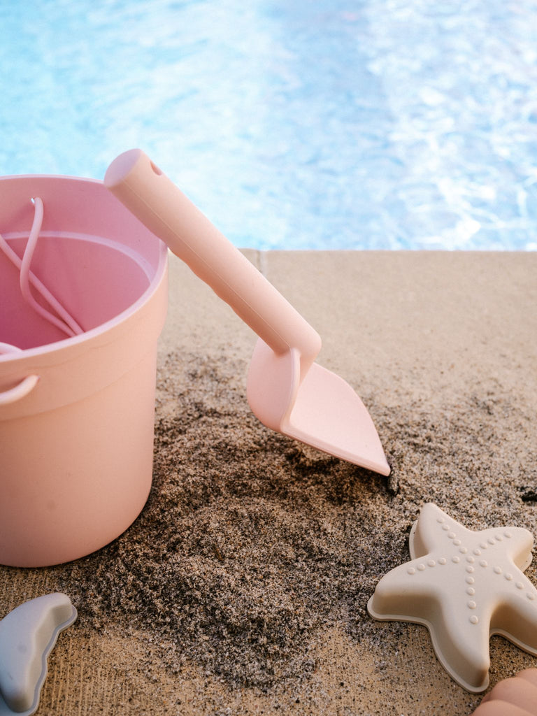Silicone Beach Bucket Toy Sets - Sandy Rose
