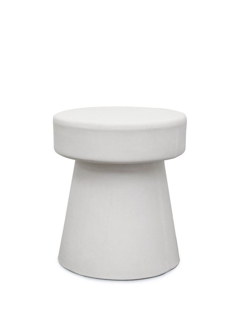 Mushroom Concrete Side Table / Stool - White
