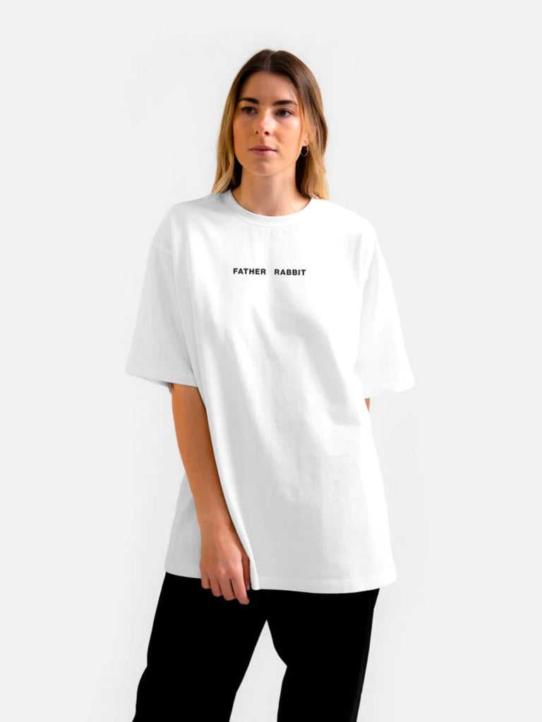 Father Rabbit |  Boyfriend T-Shirt in White