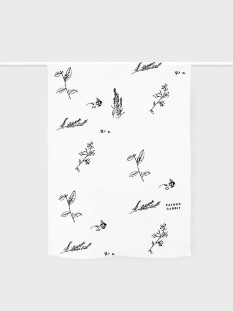Father Rabbit Tea Towel | Botanical