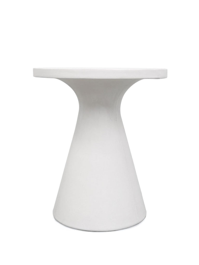 Paros  Concrete Pedestal Table in White