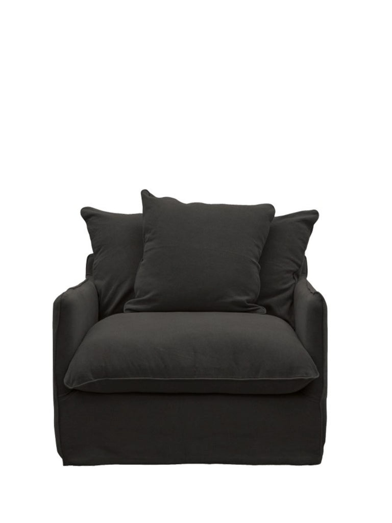 Florence Slipcover Armchair - Carbon
