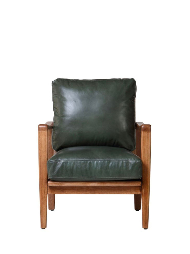Noah Armchair in Green Leather