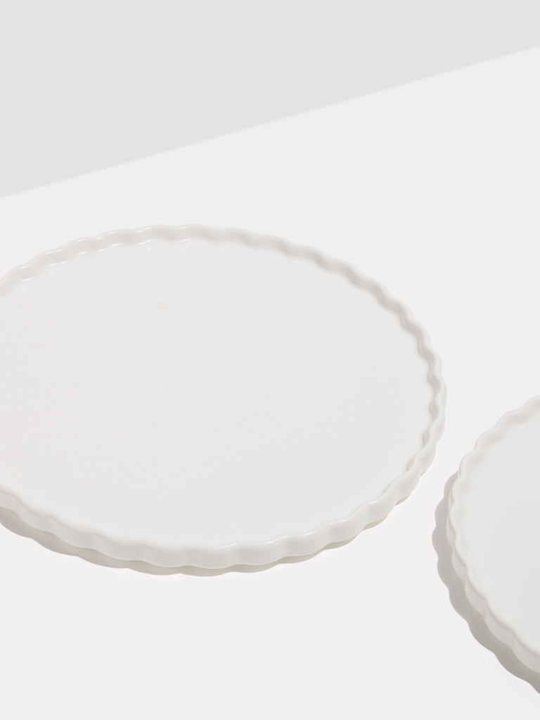 Ceramic Dinner Plates - Set of Two - White