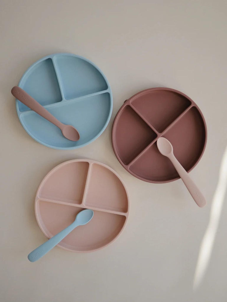 Mushie Silicone Plate - Cloudy Mauve