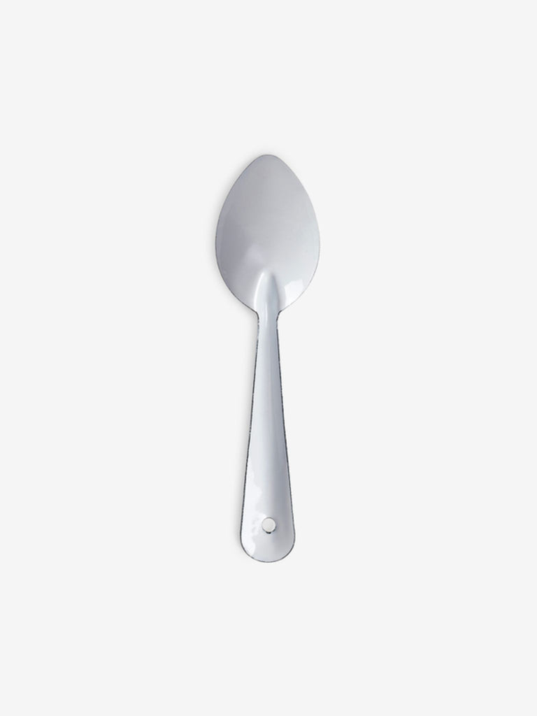 Enamel Serving Spoon in White