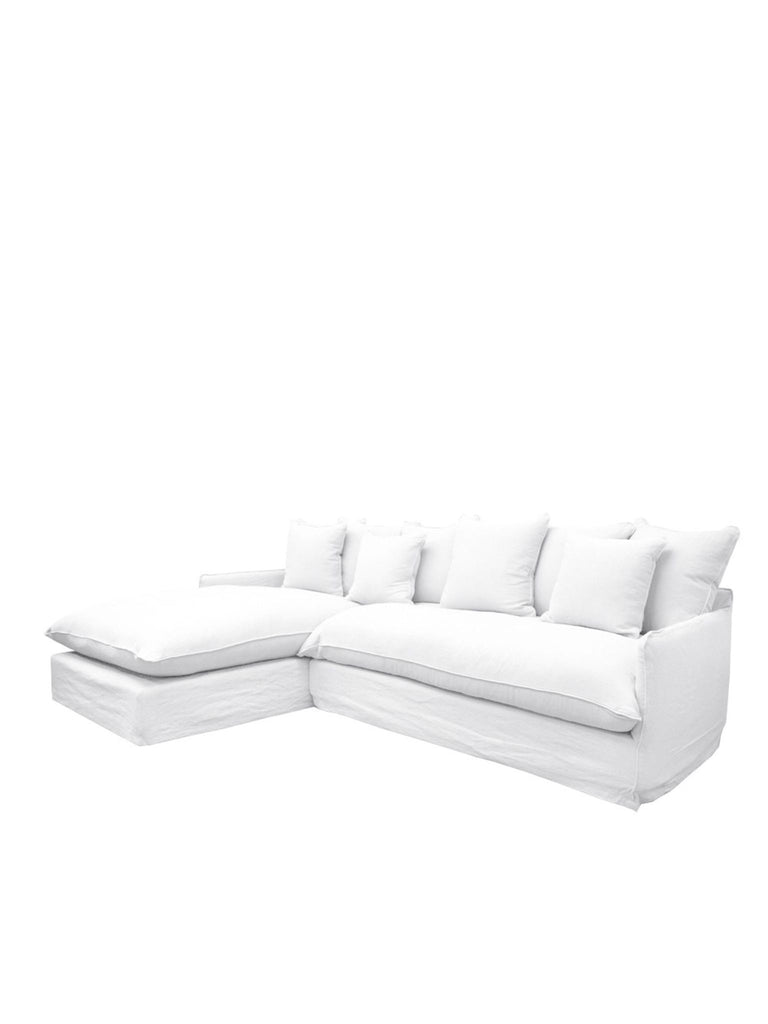 Florence Slipcover 2.5 Seat Modular Chaise - White