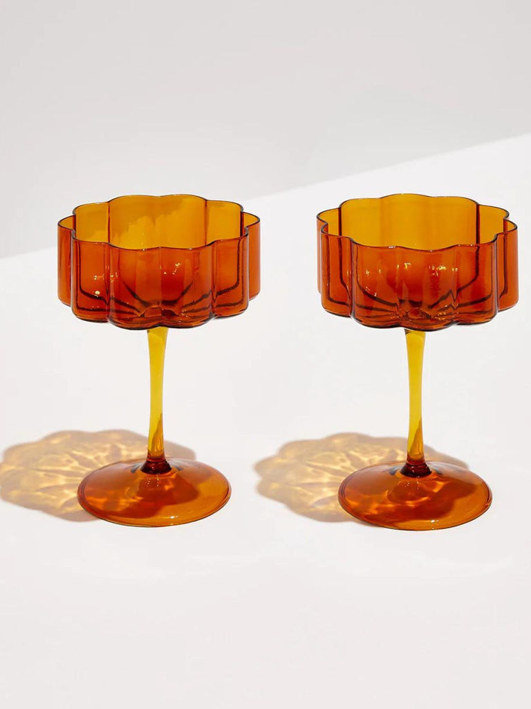 Wave Coup - Set of Two - Amber