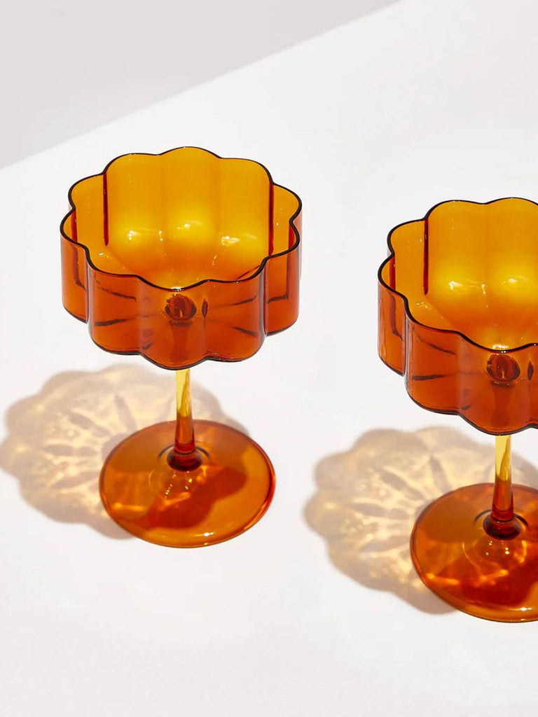 Wave Coup - Set of Two - Amber