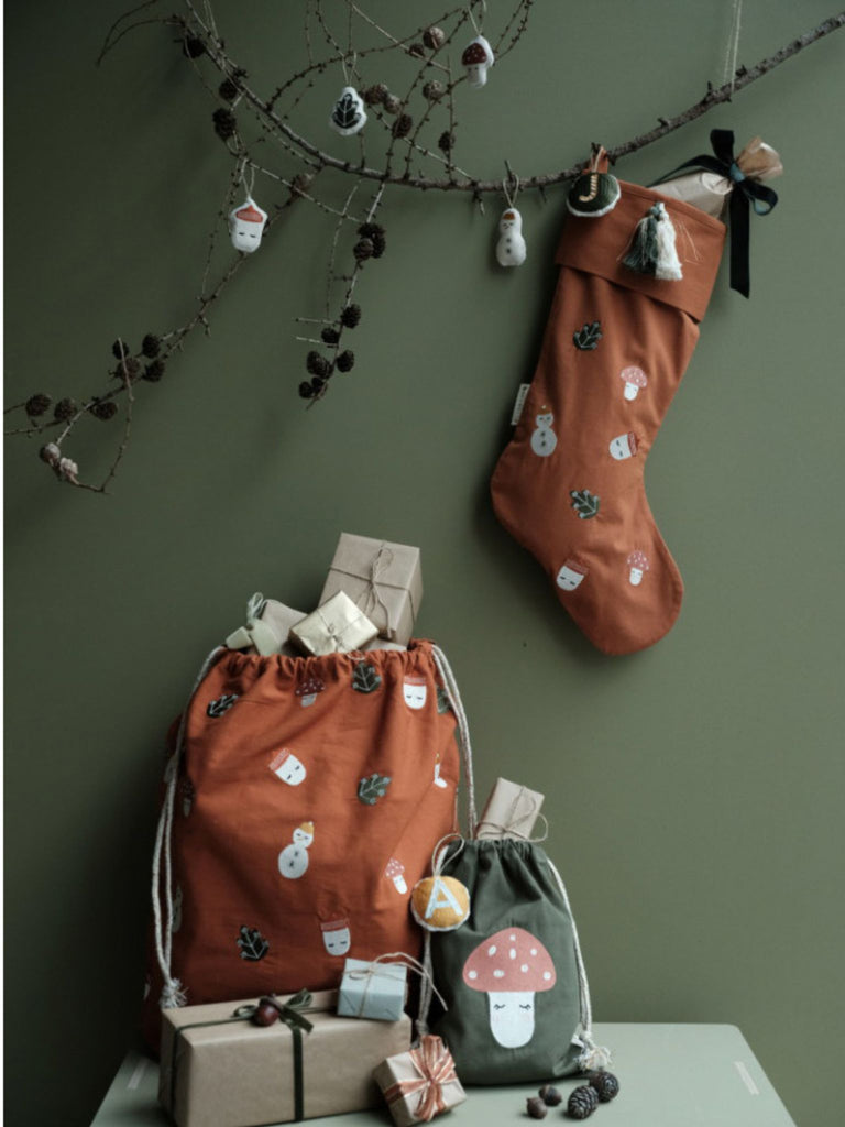 Embroidered Christmas Stocking - Forest