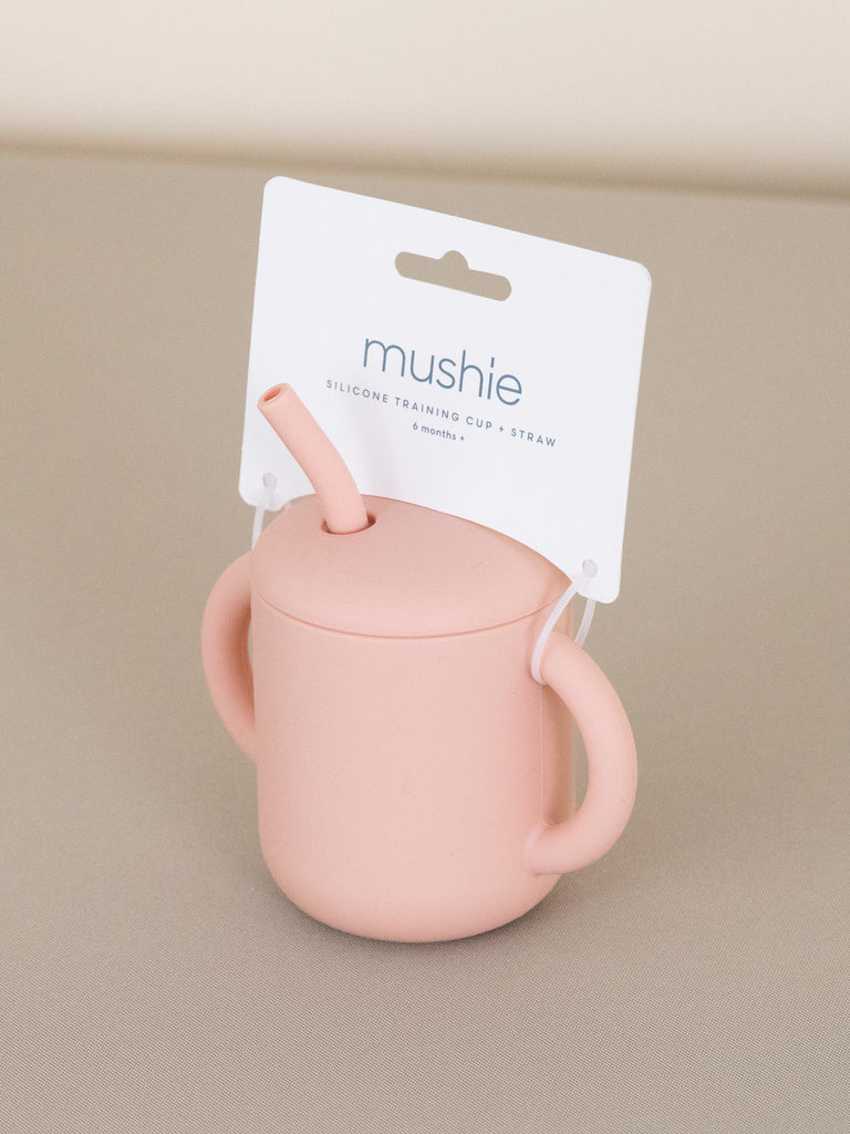 Silicone Training Cup and Straw - Blush