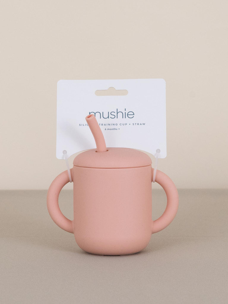 Silicone Training Cup and Straw - Blush