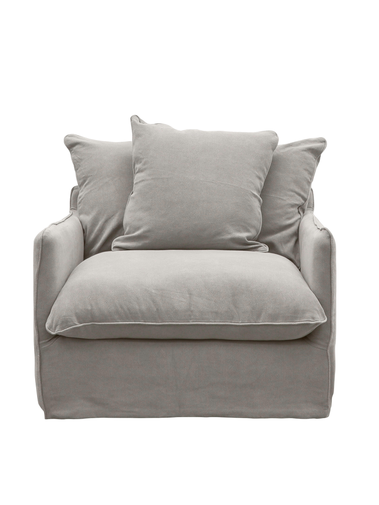 Florence Slipcover Armchair - Cement