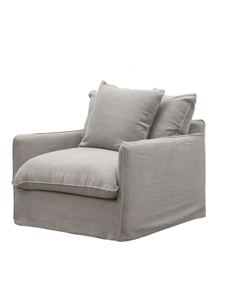 Florence Slipcover Armchair - Cement