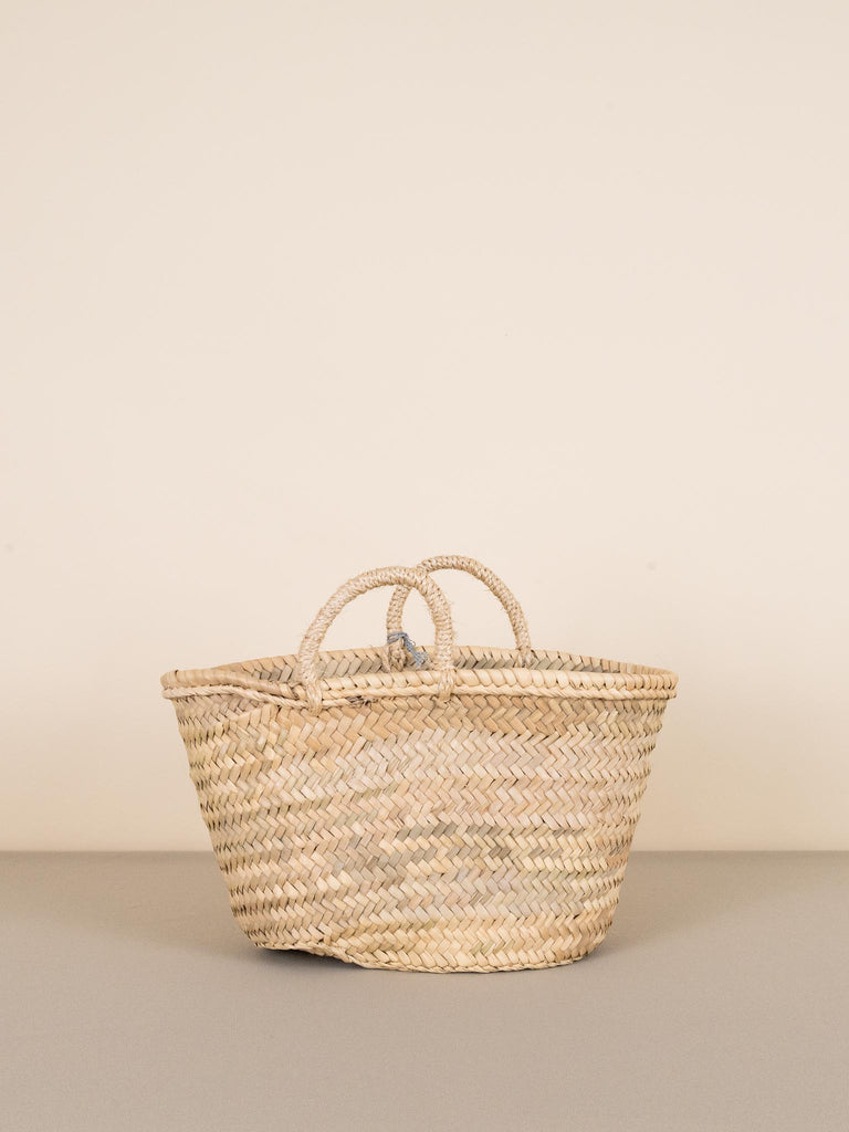 Moroccan Basket w/Woven Handles Natural S