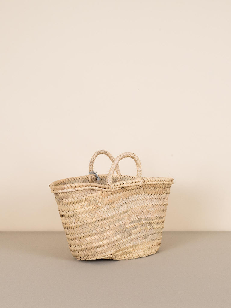 Moroccan Basket w/Woven Handles Natural S