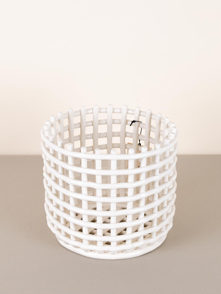 Ceramic Basket - Large - Off-White