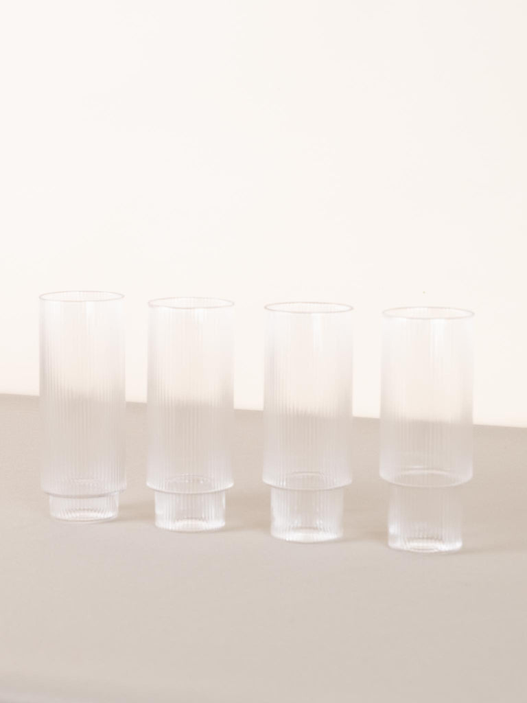 Ripple Long Drink Glasses (set of 4)