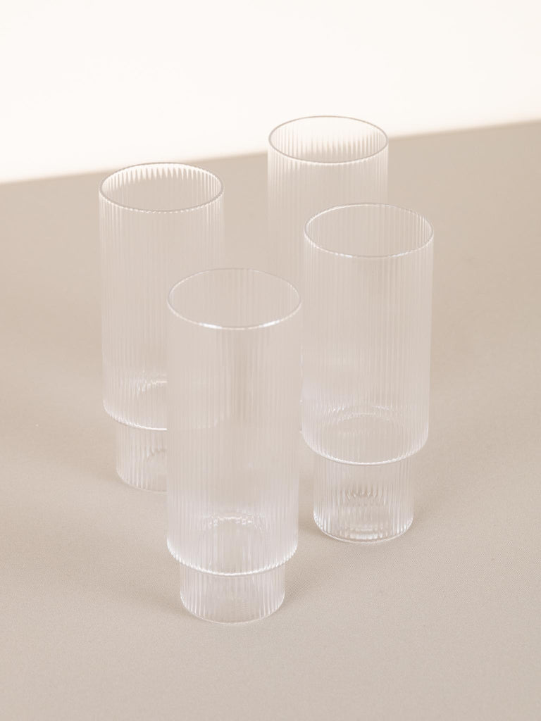 Ripple Long Drink Glasses (set of 4)