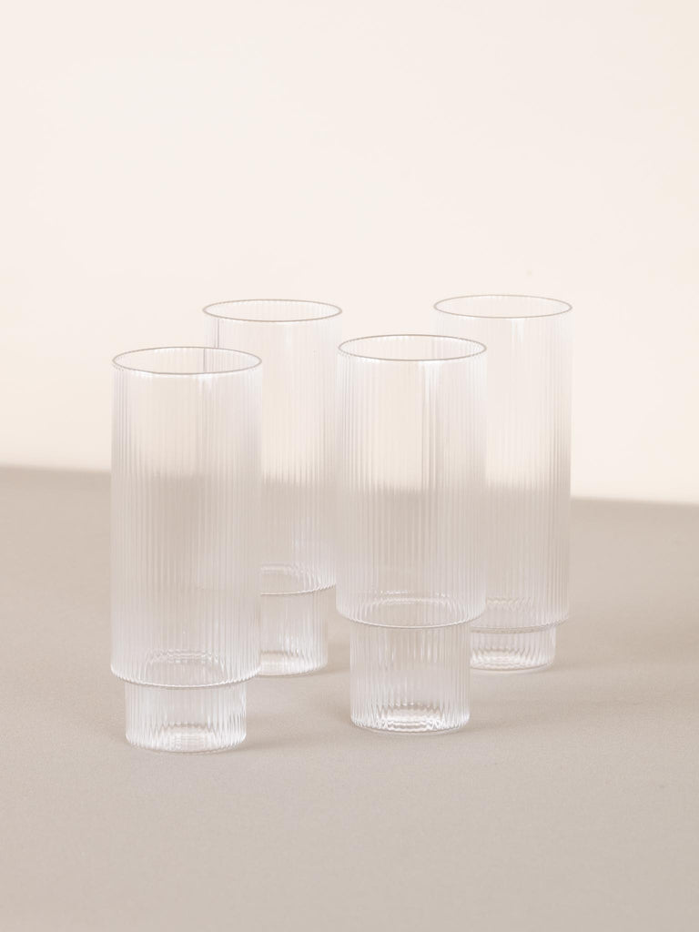 Ripple Long Drink Glasses (set of 4)